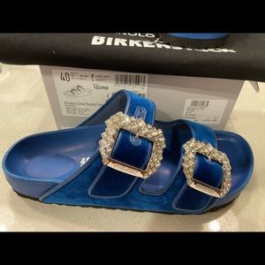 MANOLO BLAHNIK X BIRKENSTOCK BLUE ARIZONA